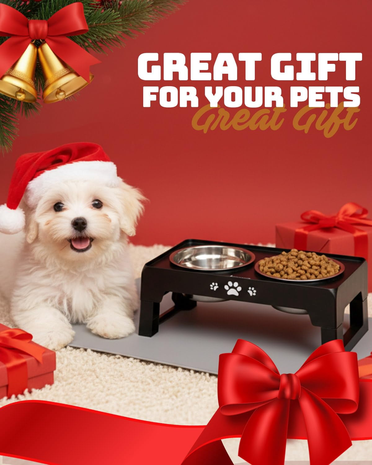 Elevated Dog Bowls for Medium and Large Dogs Adjustable Height Raised Feeder with Non-Slip Base Stainless Steel and Slow Feeder Bowls Durable Pet Feeding Station