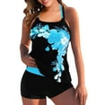 thumbnail image 1 of Women's Plus Size Swimsuits, Womens Oversized Tankini Swimsuits 2 Piece Bathing Suit Flowy Ruffle Floral Printed Tankini Tops with Swim Shorts S-5XL Womens Swimsuits, 1 of 3