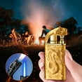 thumbnail image 4 of Fufafayo under $5 Windproof Lighter, Cigar Lighter, Inclined Flame Windproof Butane Lighter, Metal Alloy Body with Adjustable Flame, Refillable for Candle Cigarette, Portable Gift for Men Outdoor, 4 of 6
