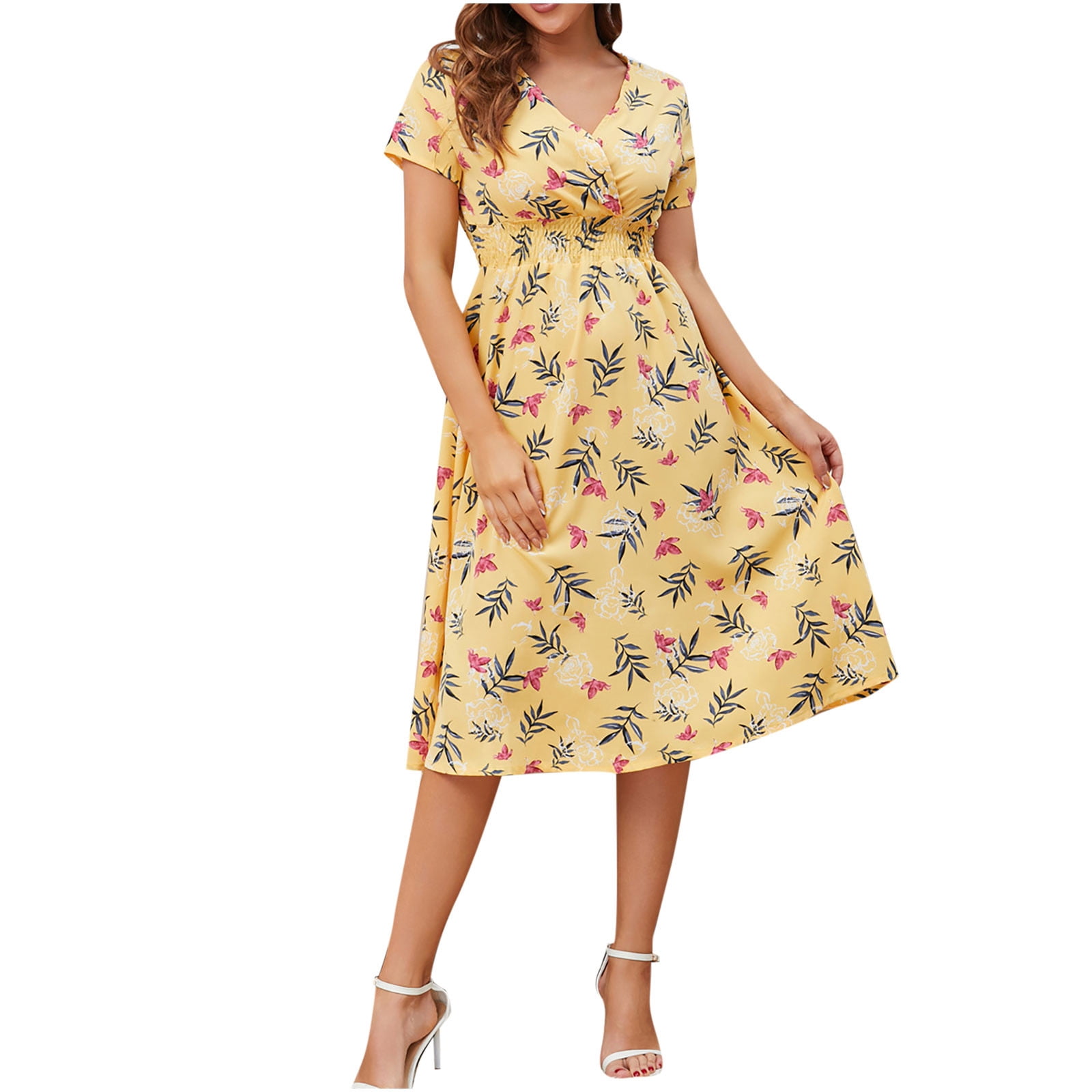 Short Sleeve Casual Dress Waist Belts 