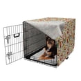 thumbnail image 2 of Bibliophile Dog Crate Cover, Continuous Colorful Open Hand Books Composition on Striped Backdrop, Easy to Use Pet Kennel Cover for Dogs, 35" x 23" x 27", Ivory and Multicolor, by Ambesonne, 2 of 6