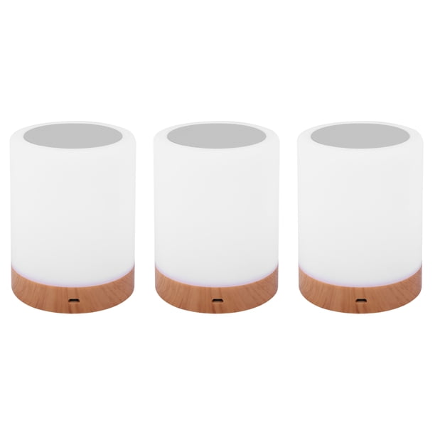 3X Luz de Noche, Lampara de Toque para Dormitorio Sala de Estar Lamparas de Cabecera de Mesa Portatil con Bateria 2800K-3100K Cambio de Color Rgb