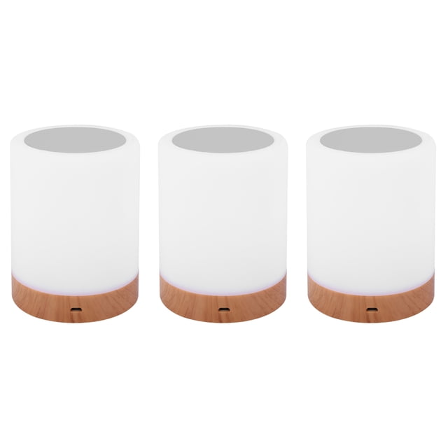 3X Luz de Noche, Lampara de Toque para Dormitorio Sala de Estar Lamparas de Cabecera de Mesa Portatil con Bateria 2800K-3100K Cambio de Color Rgb