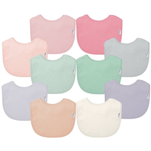 green sprouts Stay-Dry Everyday Bibs (10pk)-Rose Set-3-12 mo