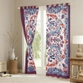 thumbnail image 4 of Feelyou Adult Bohemian Damask Black Out Curtains, Blue Orange Flower Floral Curtains Pack of 2 (42x63 Each), Tribal Paisley Mandala Bedroom Curtains, Black Out Curtains Decor, 4 of 7