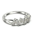 thumbnail image 3 of 0.40Ct Alternating Marquise And Round Diamond Moissanite 10K White Gold Wedding Band, Promise Ring, Anniversary Ring, 3 of 4