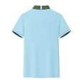 thumbnail image 4 of hoksml Mens Short Sleeve Shirts Casual Golf Polos Shirt Solid-Color Collared Colour Blocking Button Pocket T Shirt Top Turndown Collar Blouse Tee Shirt Summer Clearance, 4 of 5