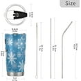 thumbnail image 2 of Christmas Tumbler Blue Snowflake Snowman Insulated Coffee Cup Back to School Beverage Container Office Travel Mug with Straw and Lid 20oz Holiday New Year Gift, 2 of 5