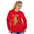 thumbnail image 4 of Funny Christmas Oh Snap Gingerbread Unisex Plus Fleece Graphic Sweatshirt Brisco Brands 2X, 4 of 5