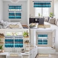 thumbnail image 6 of Farmhouse Aqua Blue Grey Kitchen Curtains Sets for Windows 36 Inch Length, Country Vintage Wooden Rod Pocket Window Treatments Tier Curtains and Valances Set for Bedroom/Bathroom, 6 of 8