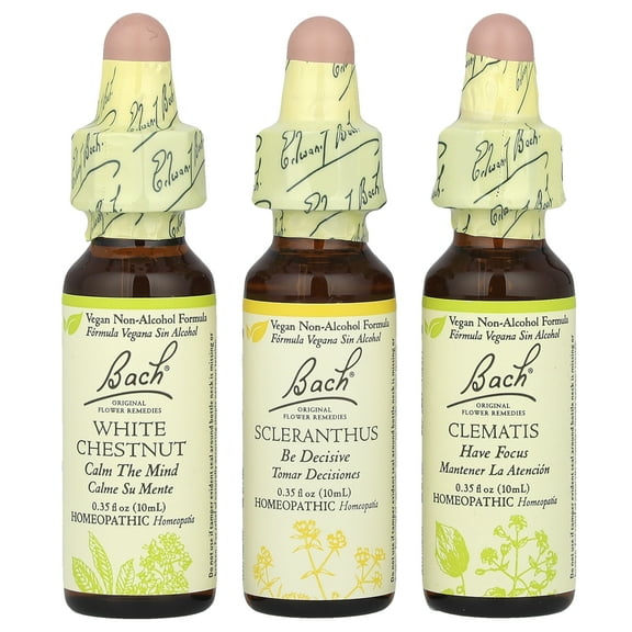Bach Original Flower Remedies, Focus Kit, Clarity of Mind, 3 Droppers, 0.35 fl oz (10 ml) Each