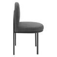thumbnail image 4 of Modway Isla Dining Side Chair Upholstered Fabric Set of 2 in Black Charcoal, 4 of 7
