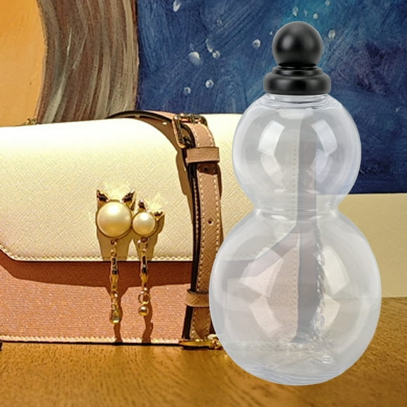 Gourd Water Bottle, 800ml Portable Water Bottle with Strap Stickers for Travel Clear