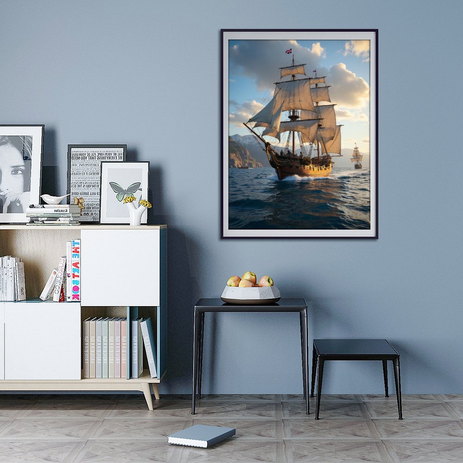 Diamond Art Kit for Adults, Vintage Sailing Ship At Sunset Diamond Painting for Adults Beginners, 5D DIY Diamond Art Painting Kits, Colorful Diamond Painting Craft for Home Decor 12x16