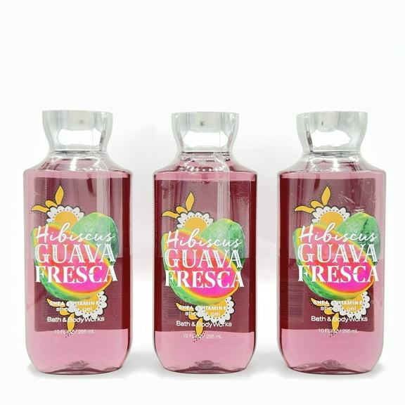 Bath & Body Works Hibiscus Guava Fresca 10oz Shower Gel, Pack of 3