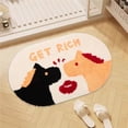 thumbnail image 3 of Red Living Room Rug 60 cm x 40 cm Faux Cashmere Polyester Festive Entrance Foot Mat with Non Slip Backing, 3 of 6