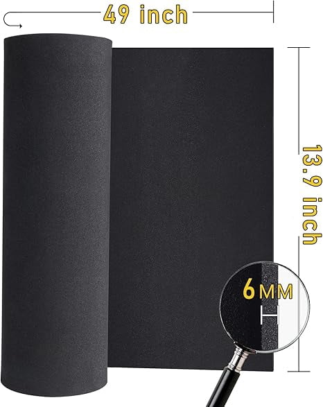 2-Pack Black Eva Foam Cosplay Sheets roll, Premium eva Craft Foam 6mm Thick, 13.9" x 59", High Density 86kg/m3 for Cosplay Costume, Crafts, DIY Projects