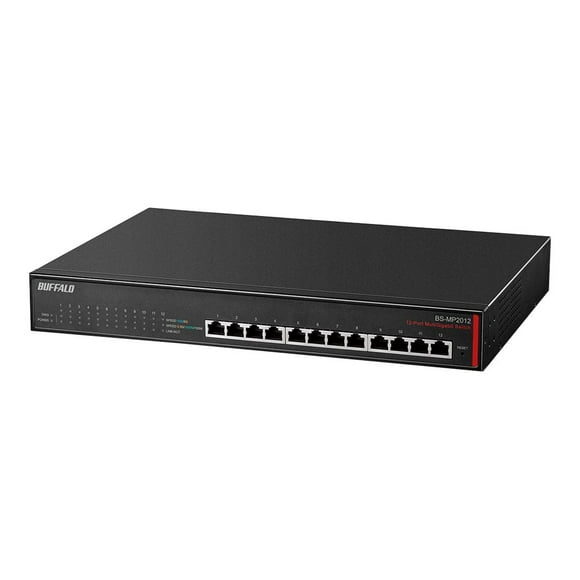 BUFFALO BS-MP20 Series BS-MP2012 - Switch - 12 x 100/1000/10000 - desktop, rack-mountable - with 24/7 US-based technical support
