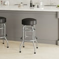 thumbnail image 3 of Emma + Oliver Dark Brown Swivel Seat Double Ring Bar Stool - Set of 2, 3 of 10