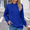 thumbnail image 6 of Zpanxa Hoodies for Women Fashion Solid Lace Up Long Sleeve Hooded Sweater Hoodies Blue XXL, 6 of 7