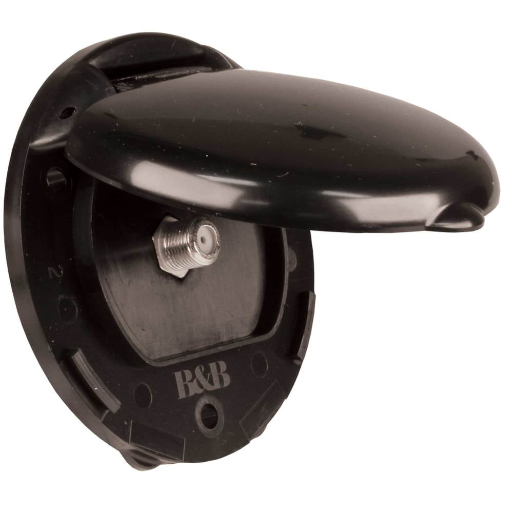 B&B Molders RV Camper Compact Coaxial Cable TV Plate With Jack Cover