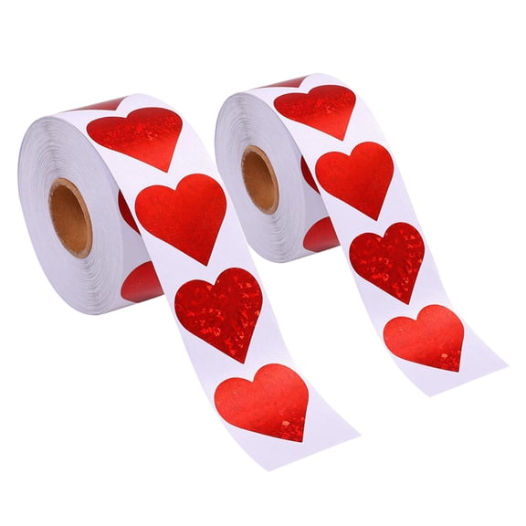WORGEOUS 2 Rolls Red Love Sticker Adhesive Self Heart Shapes Foam Stickers Scrapbook Nail