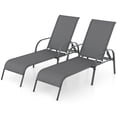 thumbnail image 1 of Gymax Lot de 2 Chaises Longues de Patio avec Accoudoirs Inclinables Réglables Turquoise, 1 of 5