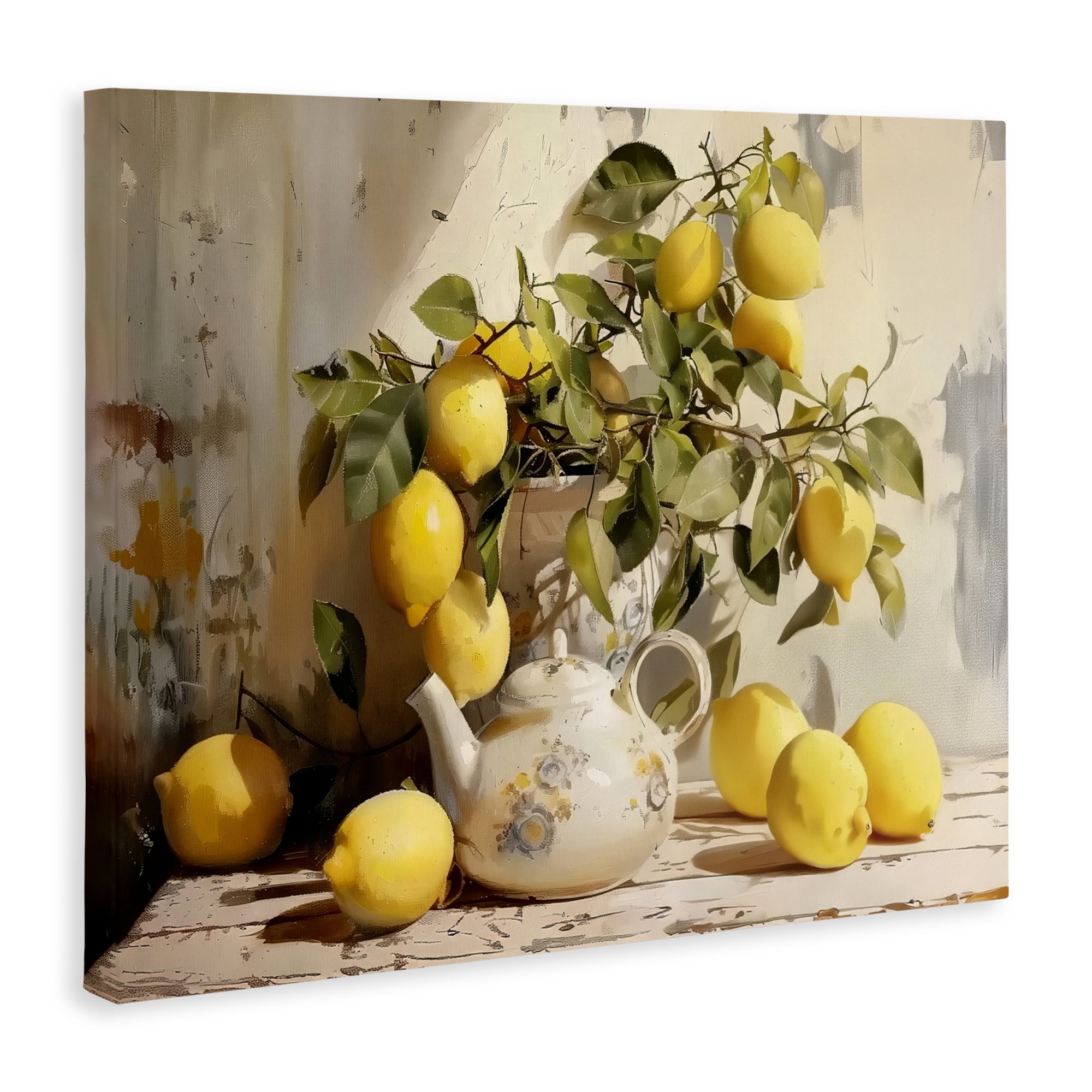 Stupell Industries Lemon Still Life with Teapot Canvas Wall Art, design by LSR Design Studio