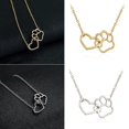 thumbnail image 3 of Hollow Pet Paw Footprint Collares Shellhard Cute Animal Dog Cat Love Heart Pendant / Silver / Afortunado Sencillez, 3 of 5