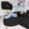 thumbnail image 4 of Soscana Living Room Furniture Set,3 Piece Bornless Sofa Set,L Shaped Corduroy Couch with Single Lounge Chair & Ottoman, Modular Sectional Sofa with Movable Footstool for Living Room,Apartment, 4 of 9