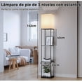 thumbnail image 4 of Lámparas De Piso Con Estante 3 Colores Metal Lámpara De Pie Modelo Negro, 4 of 4