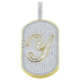 thumbnail image 1 of Mens 14K Gold Finish Baguette/Round Cut Simulated Diamond Initial Letters Alphabet " Y " Pendent Charm 2'', 1 of 5