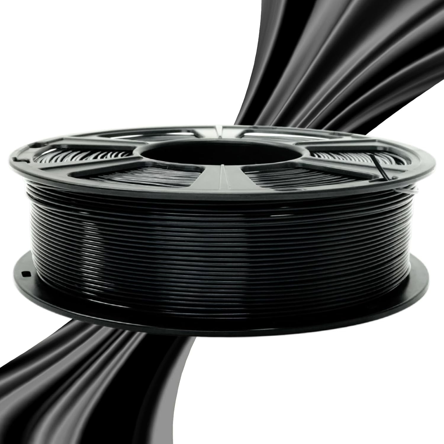 3D Printer Filament, Silk Black Pla Filament, 1Kg(2.2lbs) Spool, 1.75mm Dimension Accuracy +/- 0.03mm, 3D Printing Filament