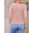 thumbnail image 2 of Weardear 3 Pack Maternity Shirts Long Sleeve Side Ruched Pregnancy Workout Tops with Thumb Hole Casual Crew Neck Tshirts for Women, 2 of 6