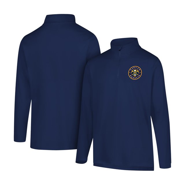 Ultra Game Men's Standard Quarter Zip Pullover Long Sleeve Tee, Navy, Small