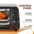thumbnail image 4 of Elite Gourmet ETO236 - Horno tostador personal compacto de 2 rebanadas con temporizador de 15 minutos y temperatura ajustable, hornear, asar y tostar, color negro, 4 of 5