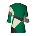 thumbnail image 5 of FAIWAD Women's 3/4 Sleeve Tunic Tops V Neck Button Down Tops Geometric Print Slim Pullover Tops, 5 of 5