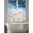 thumbnail image 5 of Blue Beige Sheer Curtains for Living Room Bedroom, Light-filtering Sheer Curtain, Ombre Ocean Abstract Sea Wave Beach Sand Rod Pocket Voile Window Treatment Drapes, 52’’Wx63’’L, 2 Panels Set, 5 of 7