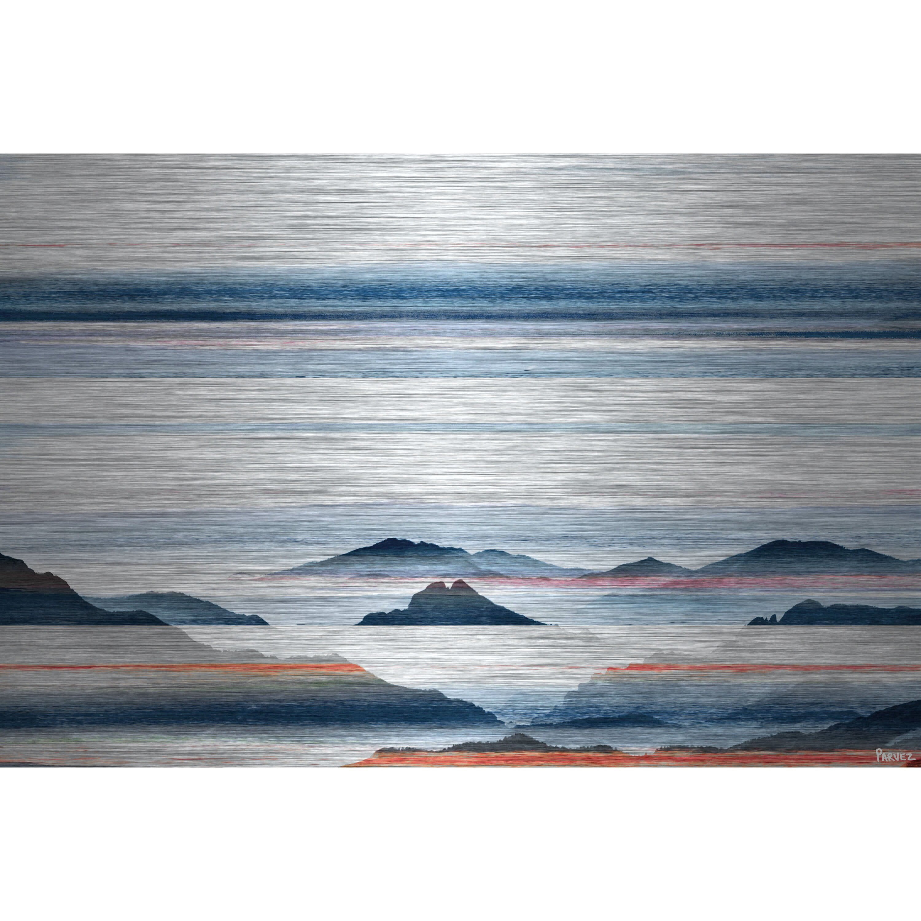 Parvez Michel Inc Parvez Taj - Hidden Blue Mountains Painting Print on Brushed Aluminum