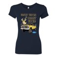 thumbnail image 2 of Wild Bobby, Driving Trucks and Taggin Bucks Retro Ford F150 Hunting, Cars and Trucks, Women Slim Fit Junior Tee, Navy, Medium, 2 of 4