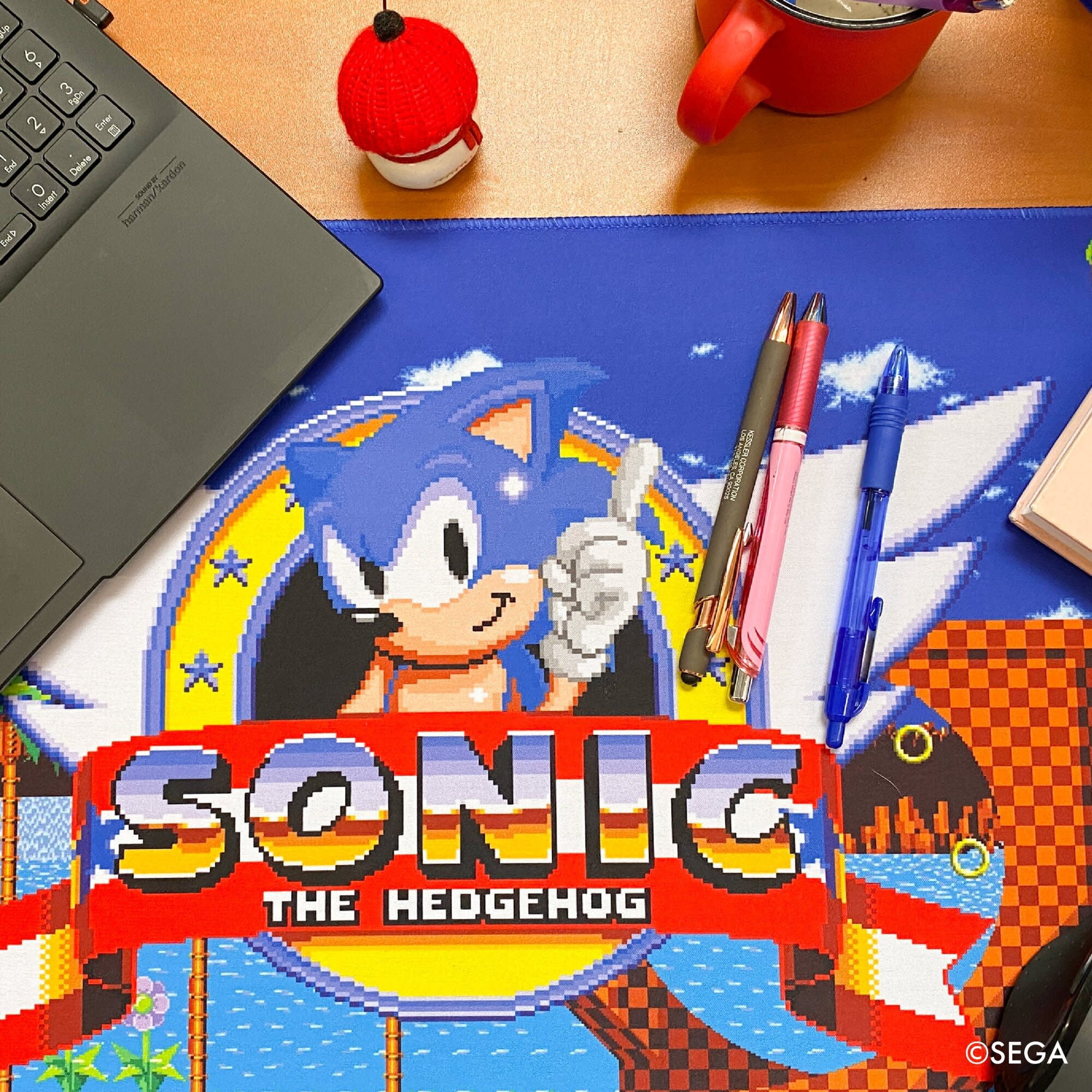 KESS: Sonic: Playmat - Green Hills Zone - 23.75 x 13.5" Neoprene, Non-Slip, Tabletop Accessory, Protection, Card-Board-Dice-CCG-RPG Games, Mouse Pad