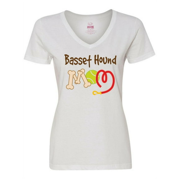 Inktastic Basset Hound Mom Dog Gift Women's V-Neck T-Shirt