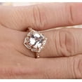thumbnail image 2 of Limited Time Sale Antique 2 Carat 6mm Princess Cut Morganite and Diamond Moissanite Engagement Ring in 10k Rose Gold for Women, 2 of 4