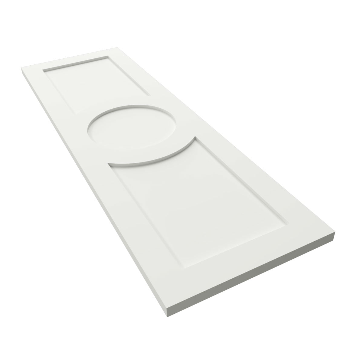 Ekena Millwork 18"W x 72"H True Fit PVC Center Circle Arts & Crafts Fixed Mount Shutters, Unfinished (Per Pair - Hardware Not Included)