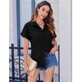 thumbnail image 4 of Zeagoo Short Sleeve Blouses for Women Summer Tops Collared Button Down Shirts Office Work Clothing, 4 of 6