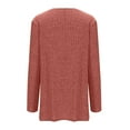 thumbnail image 5 of Women's New Solid Color Long Sleeve Round Neck Knitted T-Shirt Casual Top for Women Comfortable Stylish Knit Shirt Casual Long Sleeve Top, 5 of 6