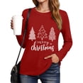 thumbnail image 4 of larppty Christmas Shirts for Women: Merry Christmas T Shirts Long Sleeve Christmas Tree Shirt Xmas Gift Blouse Tee Tops (Red, 3XL), 4 of 8