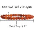 thumbnail image 2 of Angelstones Bracelet Extensible Unisexe en Perles Rondes de 6 mm avec Pierre Précieuse d'Agate de Feu et Crabe Rouge Naturel, 2 of 5