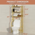thumbnail image 3 of 3-Tier Over The Toilet Storage, Freestanding Metal Bathroom Shelves, Space Saver Above The Over Toilet Storage Shelf for Bathroom (Gold), 3 of 14