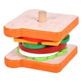 thumbnail image 2 of Pretender juguetes de madera para alimentos con tarjetas de pedido Cocina Montessori Habilidad fina para vacaciones cumpleaños Emparedado Hugo cocina, 2 of 9